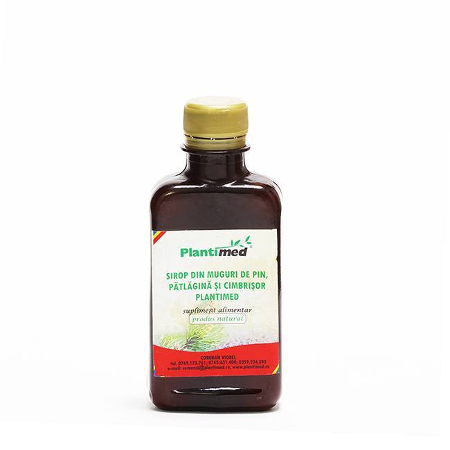 Sirop din muguri de pin patlagina si cimbrisor Plantimed
